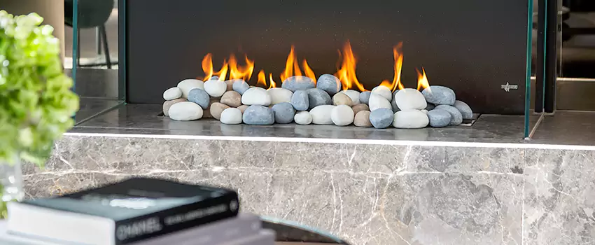 Double-Height Fireplace Design Refurbishment in North Cowichan, British Columbia